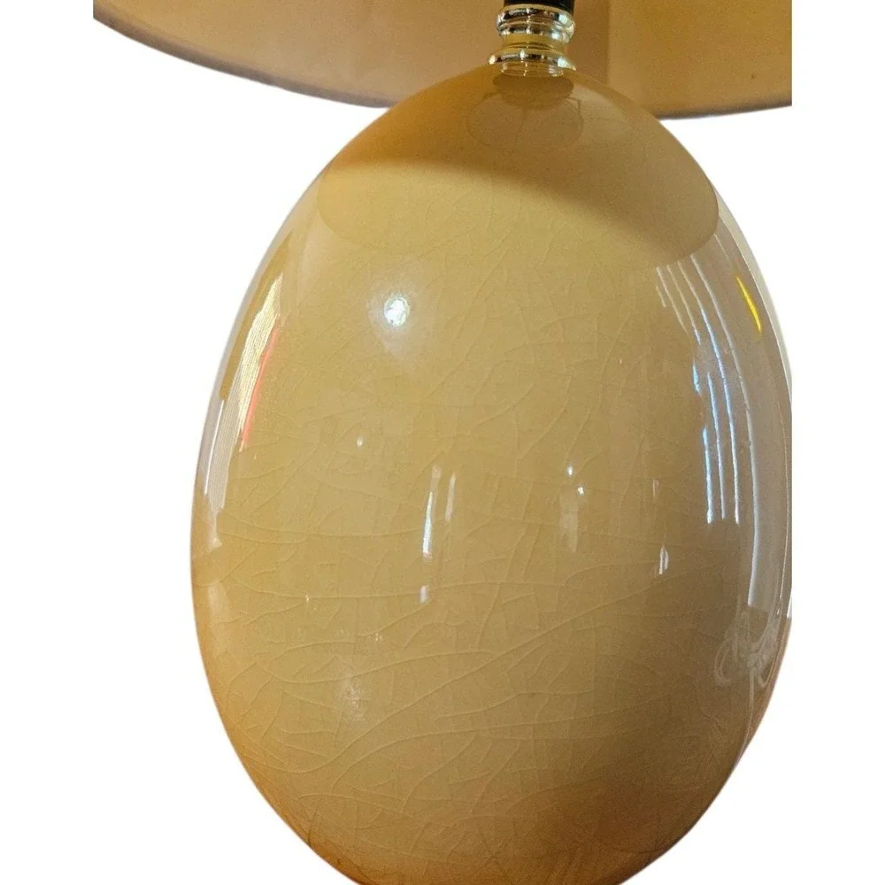 Bellamy Table Lamp Crackle Glaze Egg Shape Ceramic Lamp Mustard Yellow 17